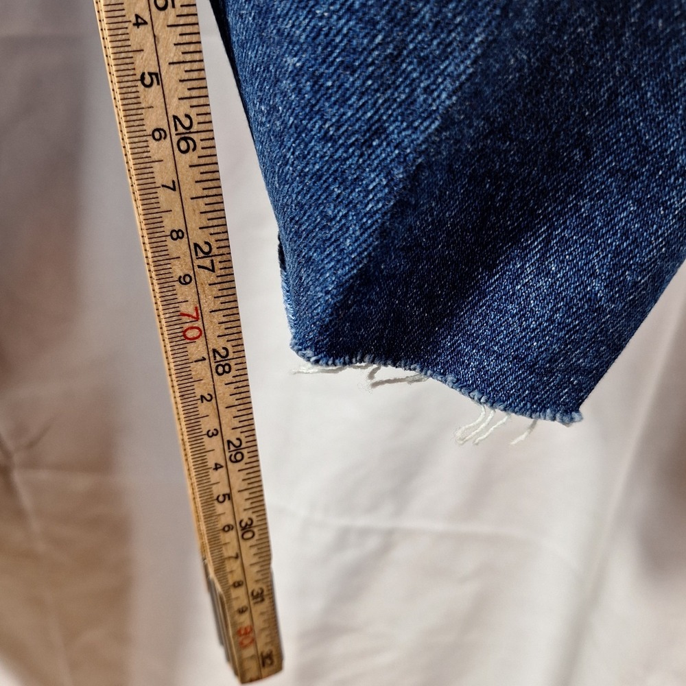NWT$ OLD NAVY High-Rise O.G. Straight Ankle Jean Women Sz 28 Dk Blue Raw Hem - Picture 5 of 8